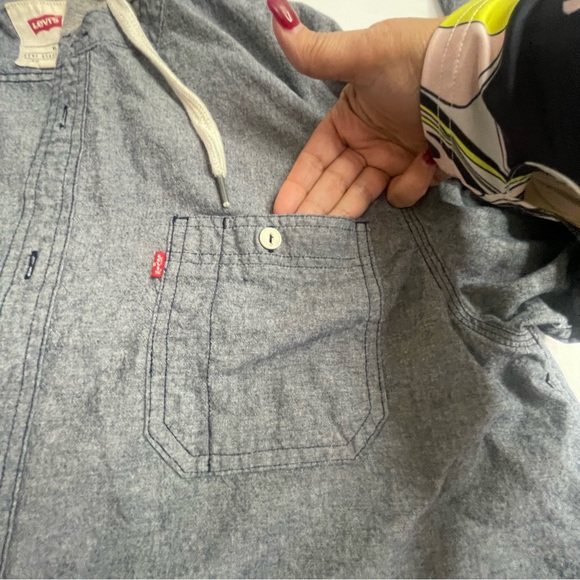 Levi's Blue Hooded Shirt Jacket - Picture 2 of 11